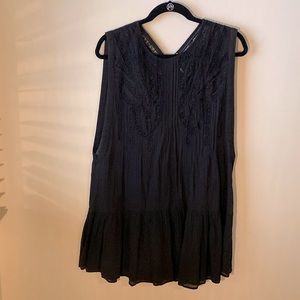 Free People Black Lace Sheer Dress